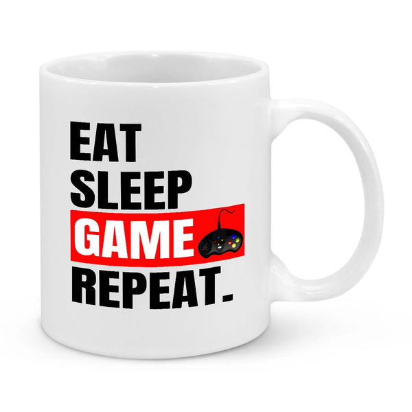 Eat Sleep Game Repeat Gamer Mug – The Perfect Coffee Cup for Gaming Addicts