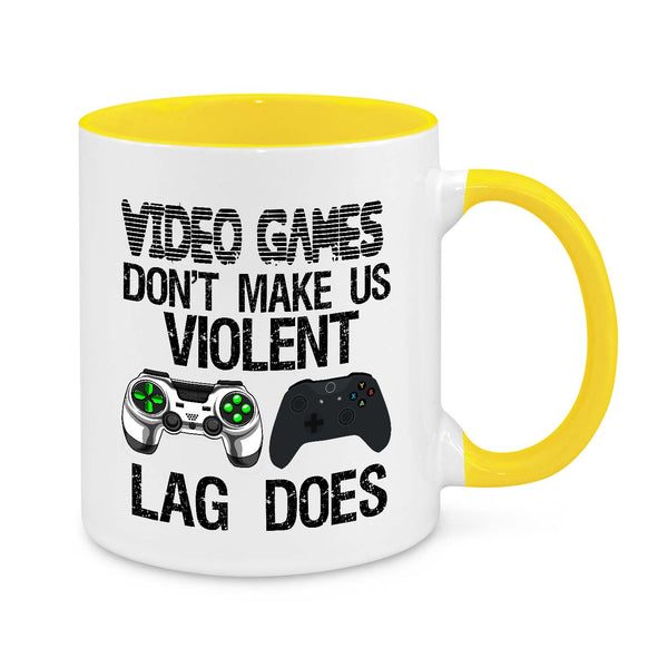 Funny Gamer Mug – "Video Games Don’t Make Us Violent, Lag Does" | Perfect Gift for Gamers & Streamers