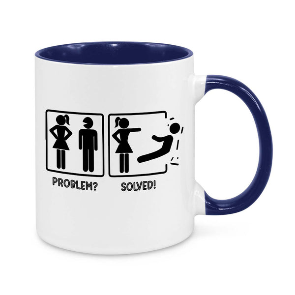 Funny Relationship Mug – Problem Solved Coffee Cup for Women & Couples