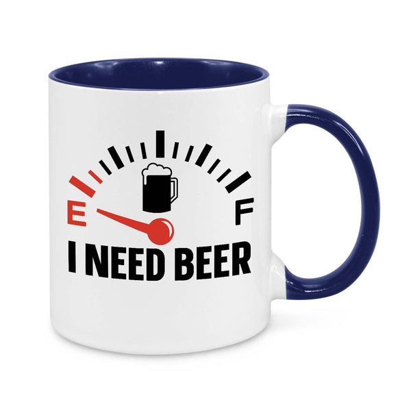Funny Coffee Mug for Beer Lovers - Fuel Gauge Empty Design - Unique Gift for Men