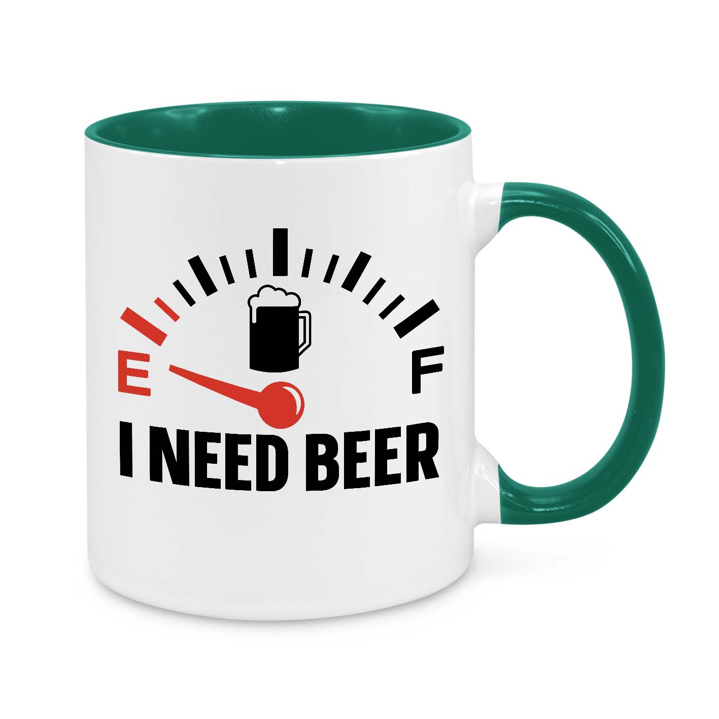 Funny Coffee Mug for Beer Lovers - Fuel Gauge Empty Design - Unique Gift for Men