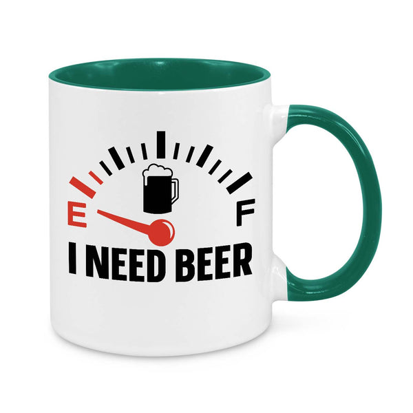 Funny Coffee Mug for Beer Lovers - Fuel Gauge Empty Design - Unique Gift for Men