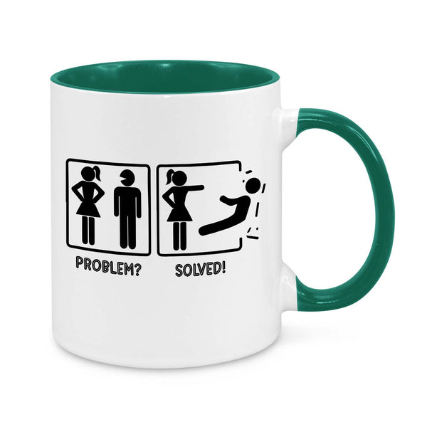 Funny Relationship Mug – Problem Solved Coffee Cup for Women & Couples