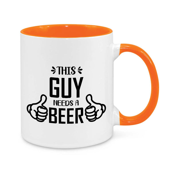 Funny Beer Lover Mug – "This Guy Needs a Beer" Coffee Cup | Humorous Gift for Men, Dads, and Beer Enthusiasts