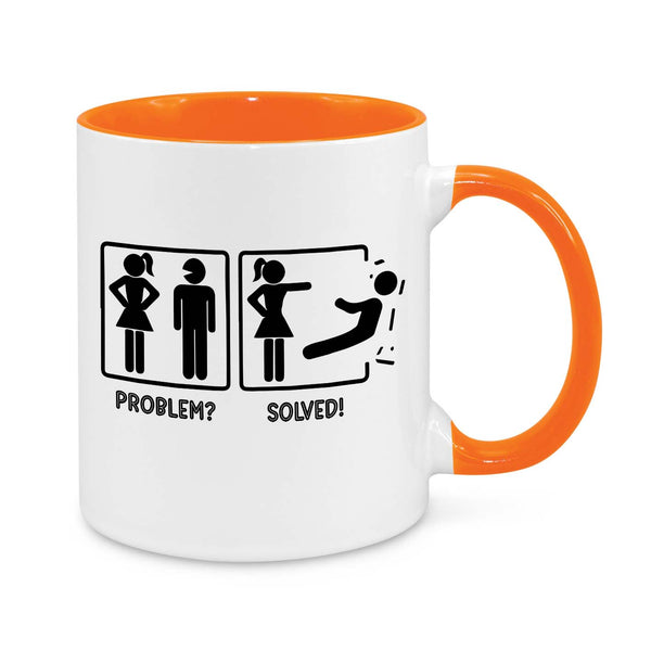 Funny Relationship Mug – Problem Solved Coffee Cup for Women & Couples