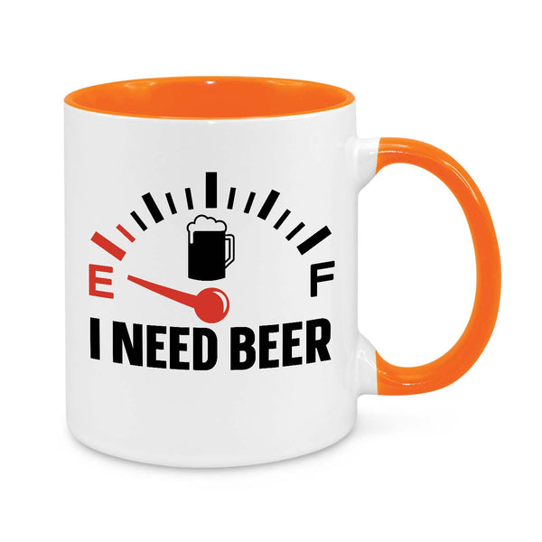 Funny Coffee Mug for Beer Lovers - Fuel Gauge Empty Design - Unique Gift for Men