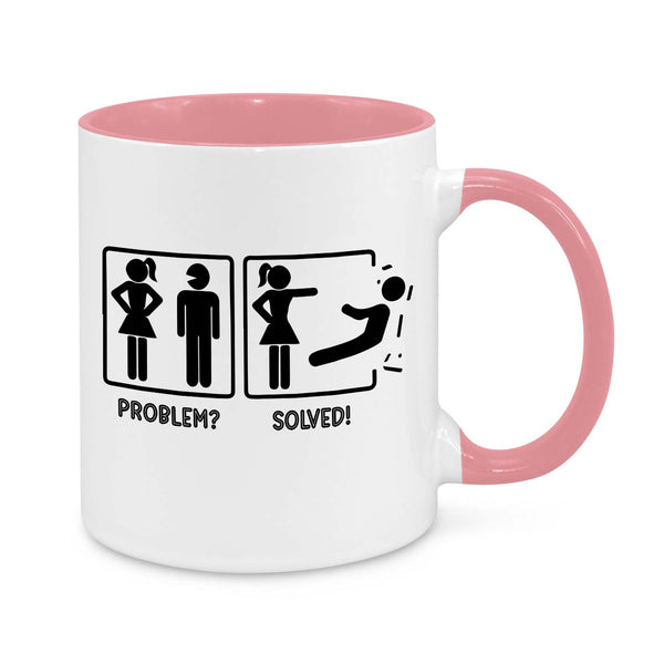 Funny Relationship Mug – Problem Solved Coffee Cup for Women & Couples