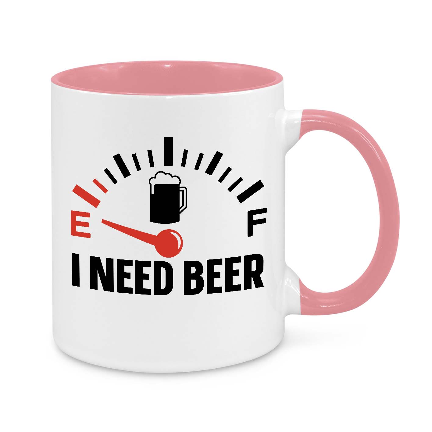 Funny Coffee Mug for Beer Lovers - Fuel Gauge Empty Design - Unique Gift for Men