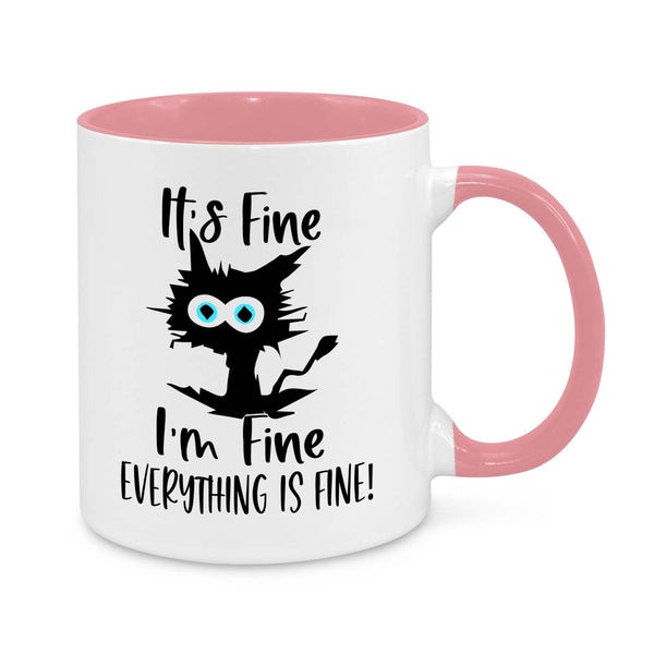 "It’s Fine, I’m Fine, Everything is Fine" Funny Cat Mug – Perfect for Stressed & Anxious Cat Lovers