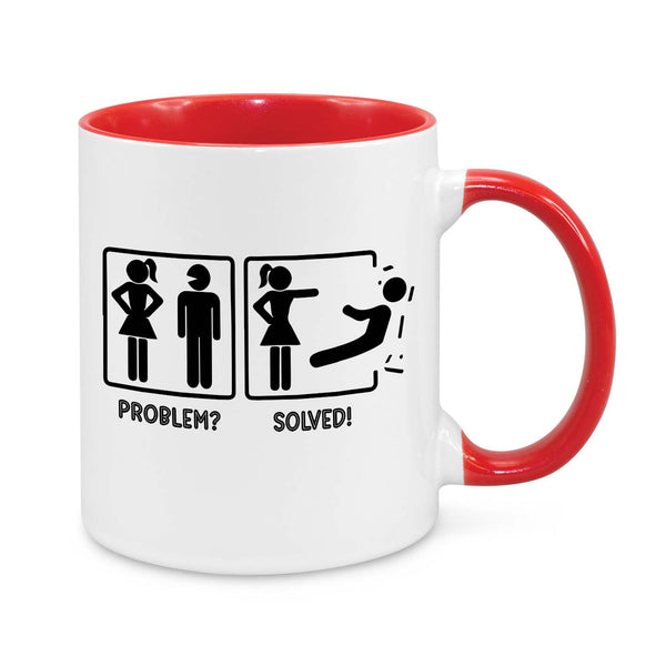 Funny Relationship Mug – Problem Solved Coffee Cup for Women & Couples