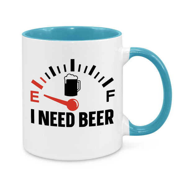 Funny Coffee Mug for Beer Lovers - Fuel Gauge Empty Design - Unique Gift for Men