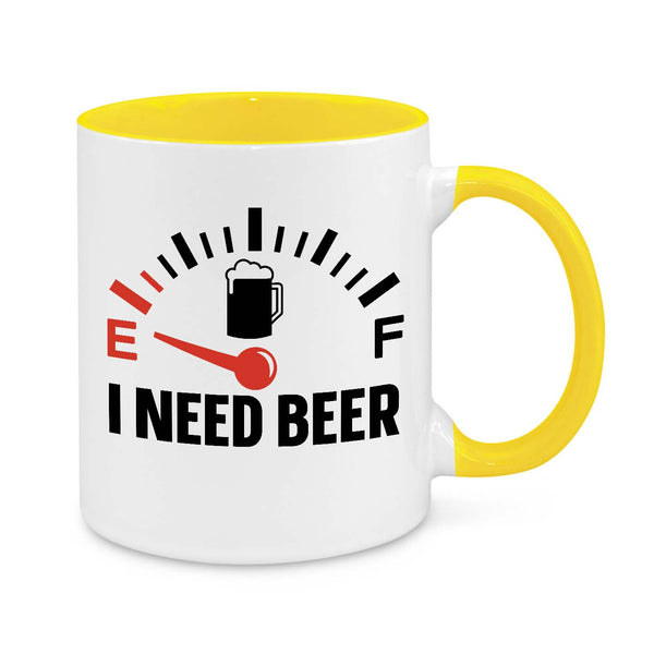 Funny Coffee Mug for Beer Lovers - Fuel Gauge Empty Design - Unique Gift for Men