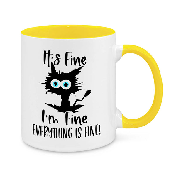 "It’s Fine, I’m Fine, Everything is Fine" Funny Cat Mug – Perfect for Stressed & Anxious Cat Lovers