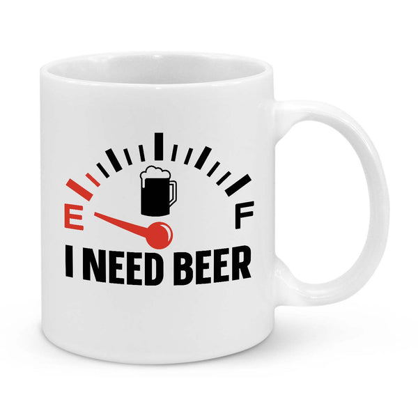 Funny Coffee Mug for Beer Lovers - Fuel Gauge Empty Design - Unique Gift for Men